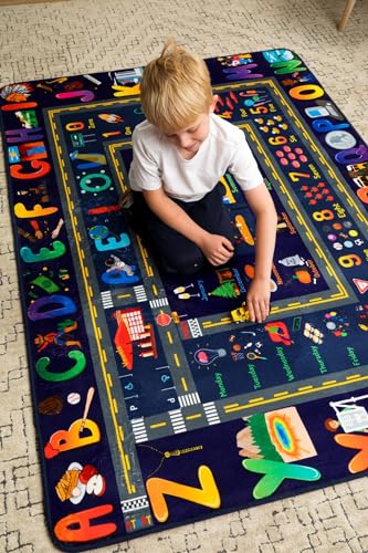 Insightful Fun ABC Baby Play Mat | Educational Alphabet Kids Rug for Nursery, Classroom, Playroom, Bedroom, Daycare Floor | Playmats for Boys, Girls, Babies, Toddlers Room Decor