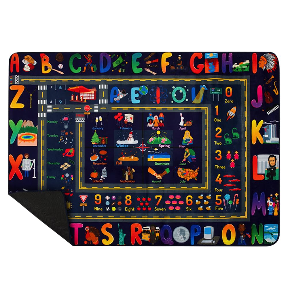 Insightful Fun ABC Baby Play Mat | Educational Alphabet Kids Rug for Nursery, Classroom, Playroom, Bedroom, Daycare Floor | Playmats for Boys, Girls, Babies, Toddlers Room Decor