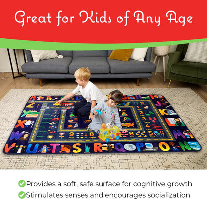 Insightful Fun ABC Baby Play Mat | Educational Alphabet Kids Rug for Nursery, Classroom, Playroom, Bedroom, Daycare Floor | Playmats for Boys, Girls, Babies, Toddlers Room Decor