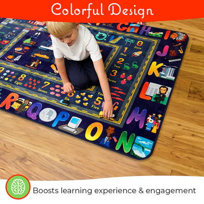 Insightful Fun ABC Baby Play Mat | Educational Alphabet Kids Rug for Nursery, Classroom, Playroom, Bedroom, Daycare Floor | Playmats for Boys, Girls, Babies, Toddlers Room Decor