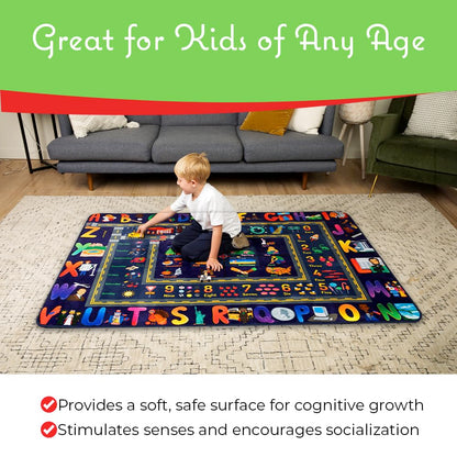 Insightful Fun ABC Baby Play Mat | Educational Alphabet Kids Rug for Nursery, Classroom, Playroom, Bedroom, Daycare Floor | Playmats for Boys, Girls, Babies, Toddlers Room Decor